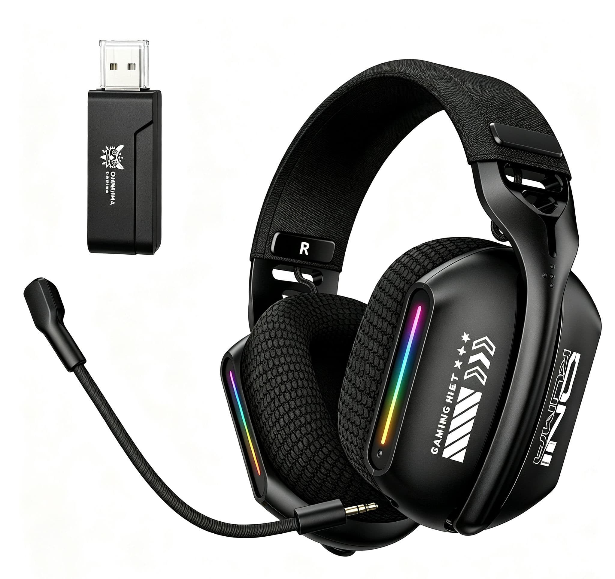 ONIKUMA GT808 Fones de Ouvido Tri-Modo Bluetooth 2.4G Fones de Ouvido com Fio para Jogos Esportivos Fones de Ouvido para