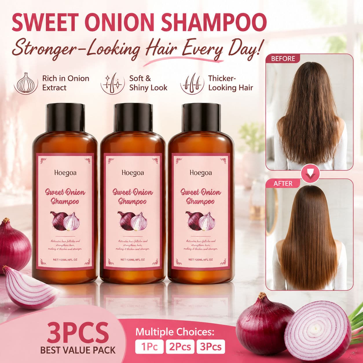 Shampoo Hidratante Profissional 100ml - Hidratante Suave com Aloe Vera e Extrato de Cebola para Cabelos Secos e