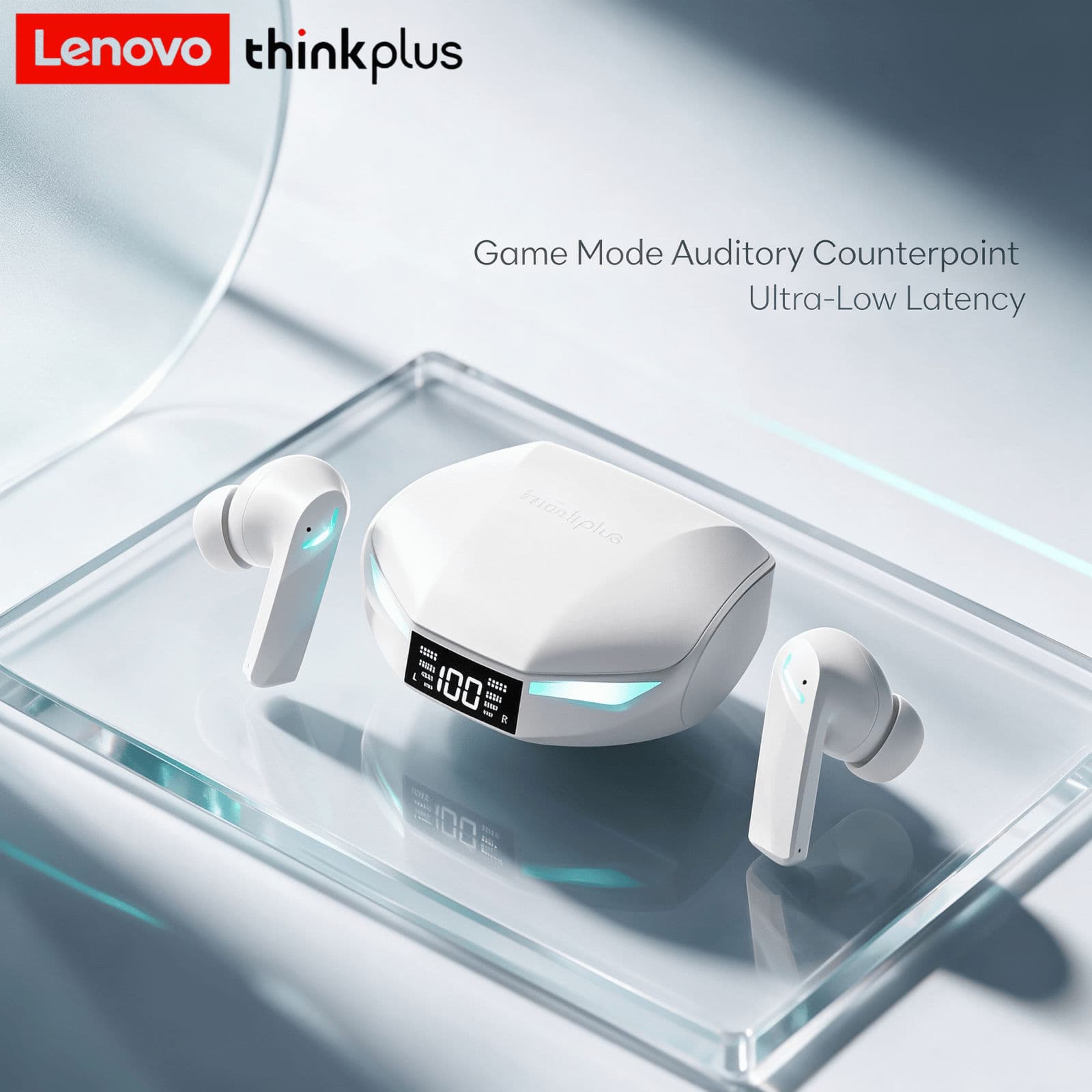 Fones de ouvido Lenovo XT53 sem fio Bluetooth, à prova d'água, fones de ouvido com baixa latência, fones de ouvido para