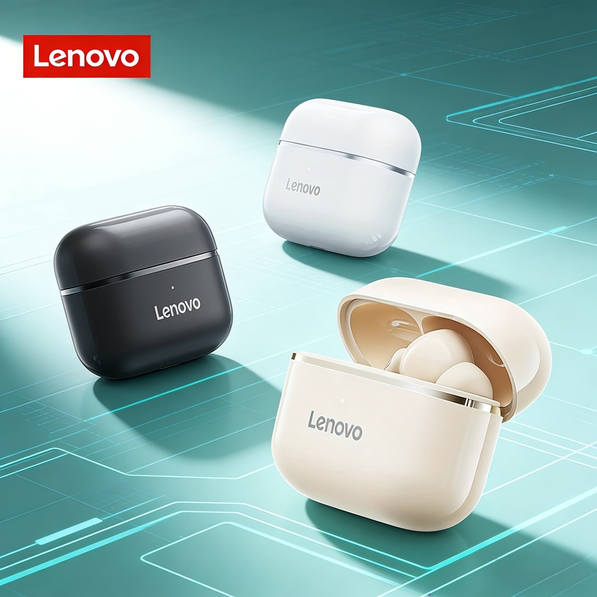 Fones de ouvido Lenovo EA230 TWS Fones de ouvido sem fio Bluetooth 5.4 HiFi estéreo 40H bateria baixa latência fones de