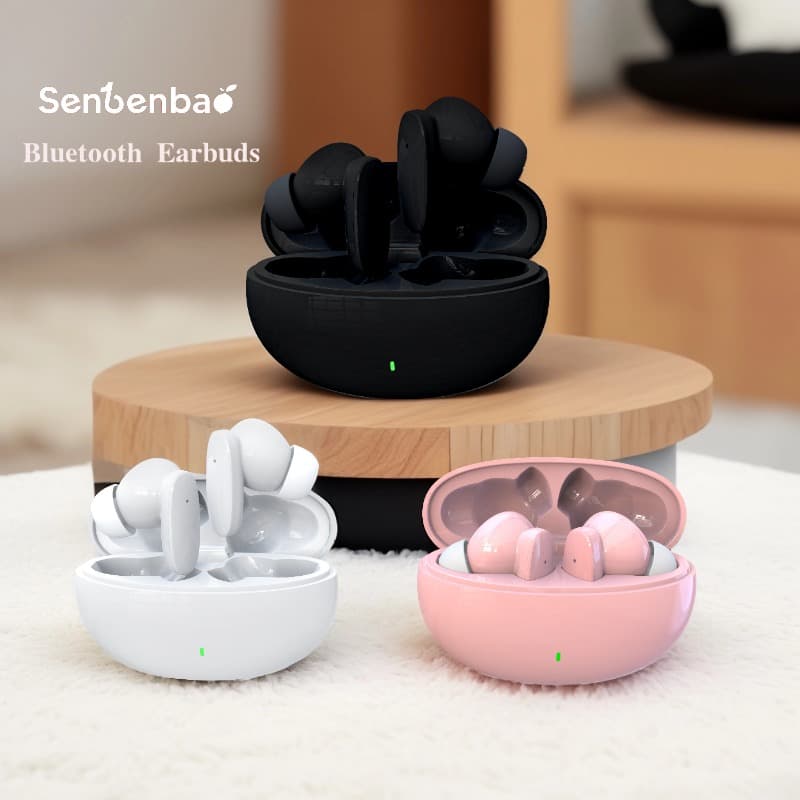  Fones de Ouvido Sem Fio SenBenBao S90 TWS Bluetooth, Fones de Ouvido HiFi Estéreo, Redução de Ruído, Fones de Ouvido