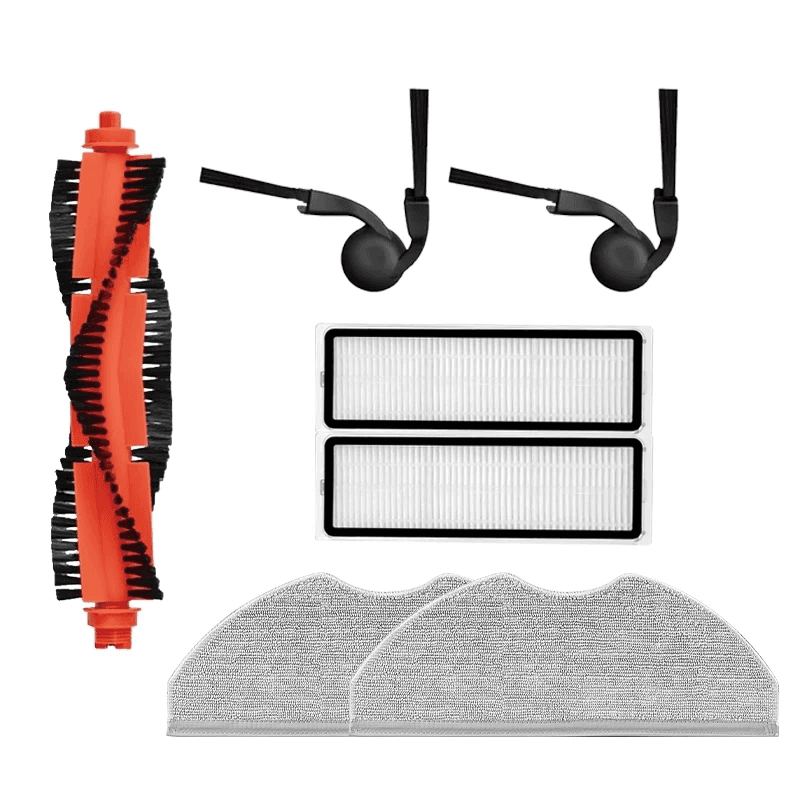  Acessórios para Robô de Limpeza de Piso Xiaomi S40 - Escova Principal, Escova Lateral, Filtro HEPA, Pano de Mop