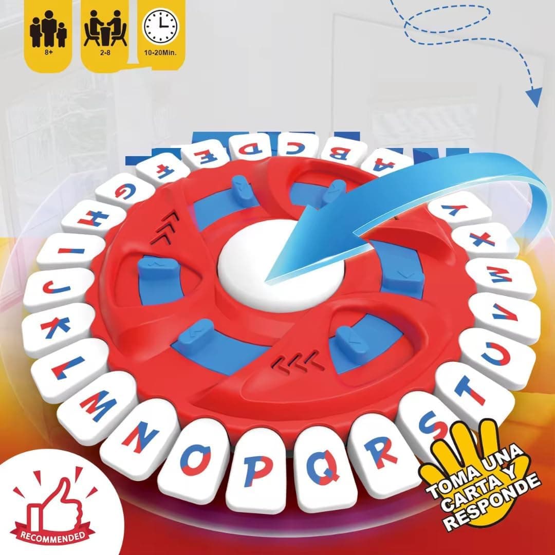 Jogo de Tabuleiro Stop: Jogo Rápido de Palavras Para Família e Crianças, Jogo de Festa Dinâmico e Lógico, Brinquedo
