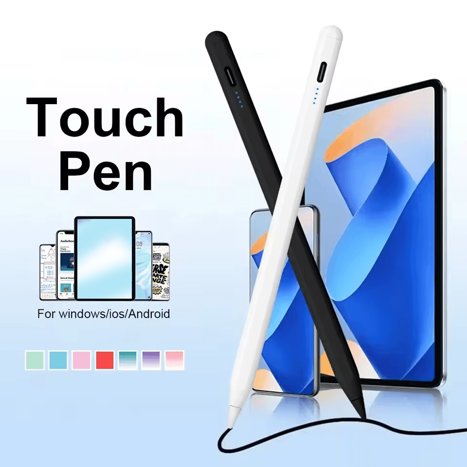  Caneta de toque universal com carregamento USB e indicador LED para tablets e smartphones Android, como Xiaomi Pad 6S e