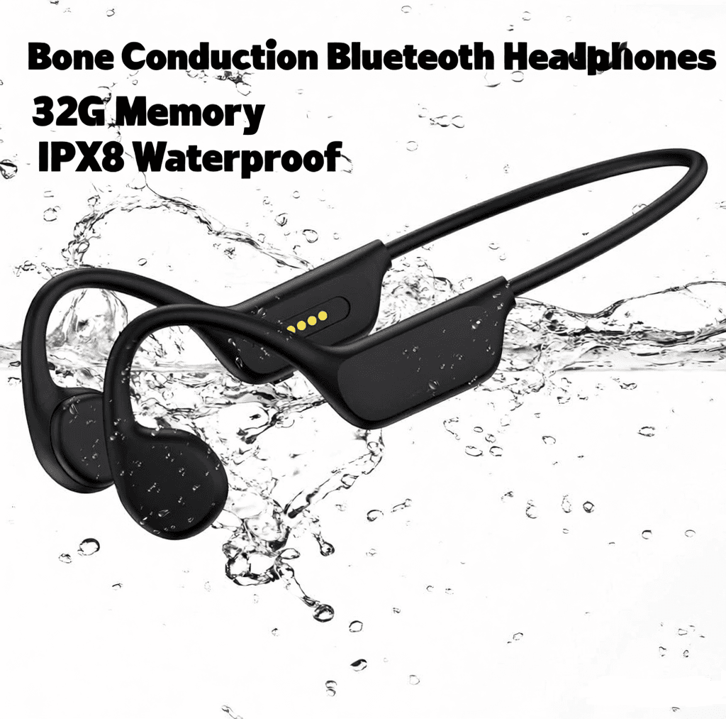  SPRISE Fones de Ouvido Bluetooth Sem Fio com Condução Óssea, Fones de Ouvido TWS, Fones Abertos, IPX8 à Prova d'Água,