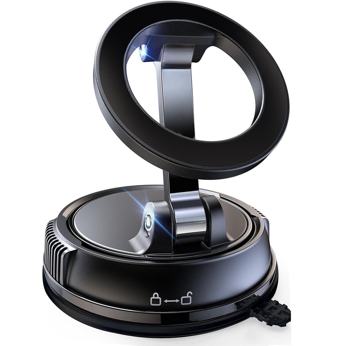  Suporte magnético 360° a vácuo para celular, suporte magnético para carro, suporte de ventosa para celular sem usar as
