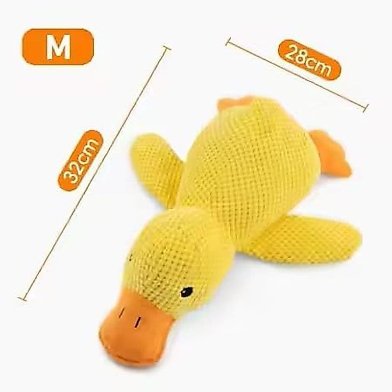 Brinquedo calmante de pelúcia para cachorro de pato Paw-FECT, com voz estridente, brinquedo macio para mastigar com supo